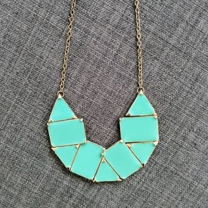 Turquoise Geometric Bib Necklace (NWOT)
